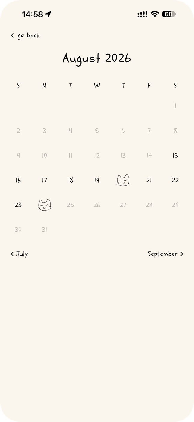 Duel history calendar